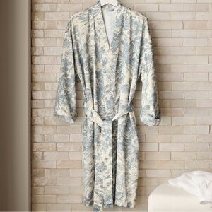 Pottery Barn Sorrel Print Satin Floral Kimono Robe Size Medium / Large